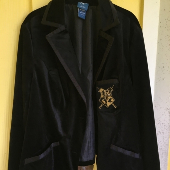 Torrid Black Blazer with Textured Fabric and Embroidered Crest - Picture 2 of 7
